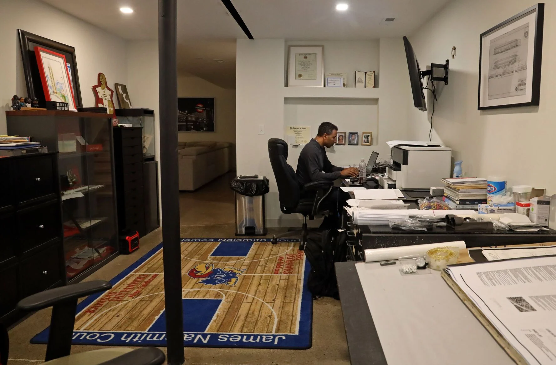 Kevin Logan at work designing